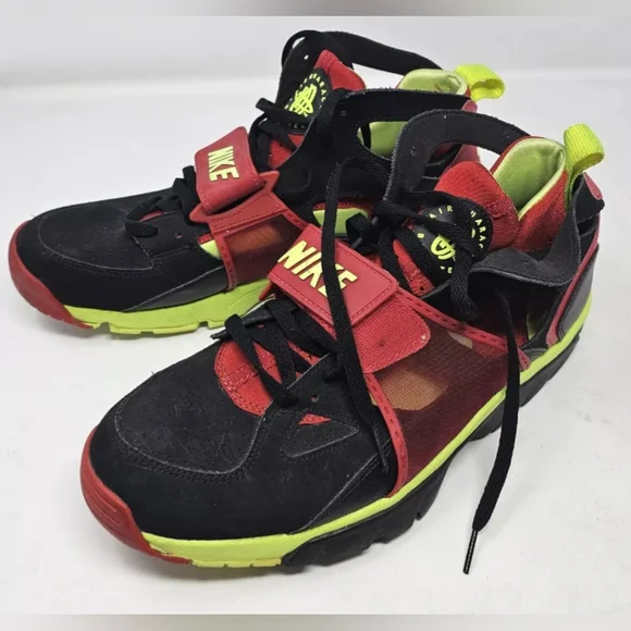 Nike Air Trainer Huarache Red Volt Sneakers Size 8 Used Excellent MSRP $220 - Picture 3 of 8